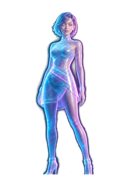Mia, holografická postava ze streamu